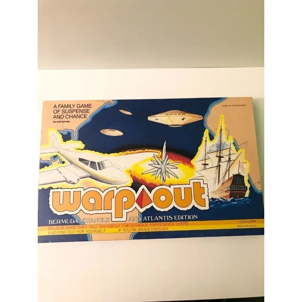 Vintage 1985 Warp Out A Triken Company Game Bermuda Triangle UFO Ships